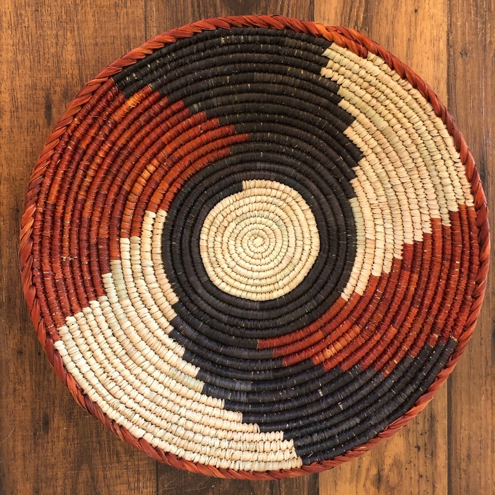 Southwest style boho basket. Great Wall decor